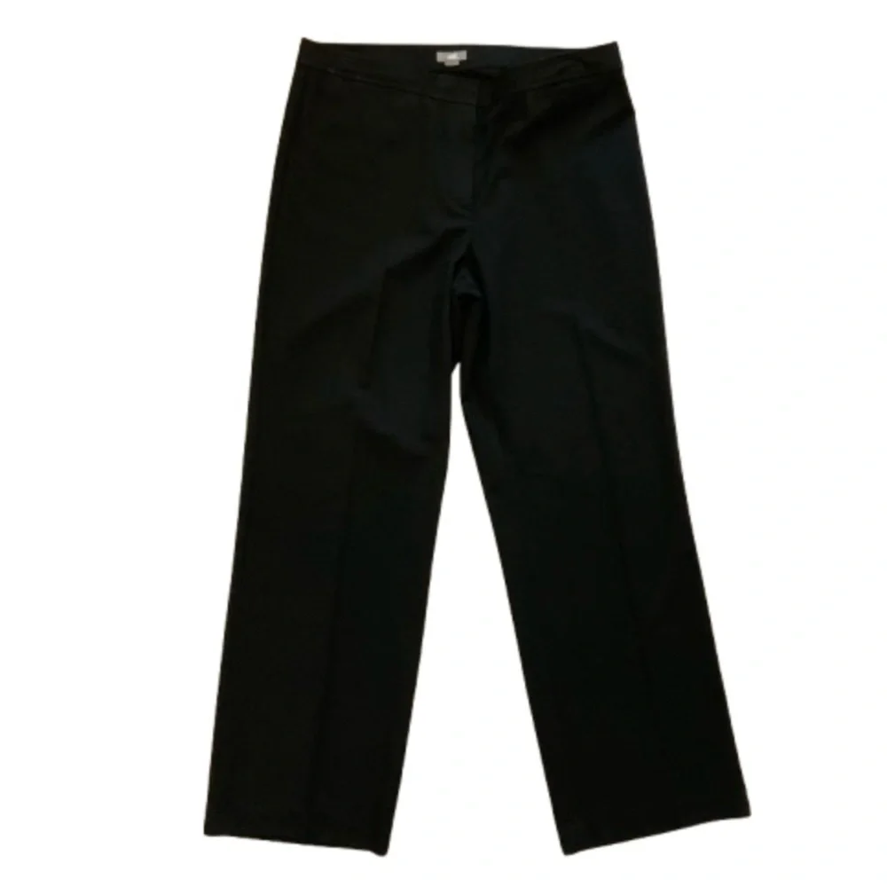 J Jill Black Mid Rise Straight Leg Trouser Dress Pants 10